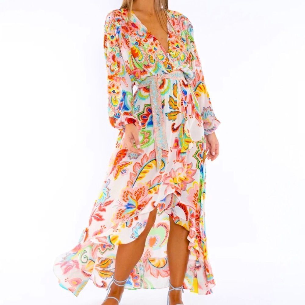 NWT Taj Sabrina Dress Maxi Floral Oversized
